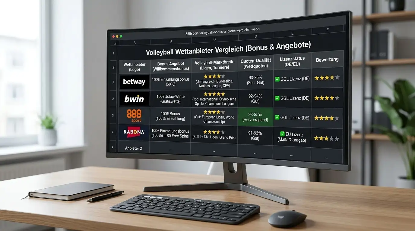 888sport Volleyball Anbietervergleich Bonus Marktbreite Quoten Ranking Deutschland 2026