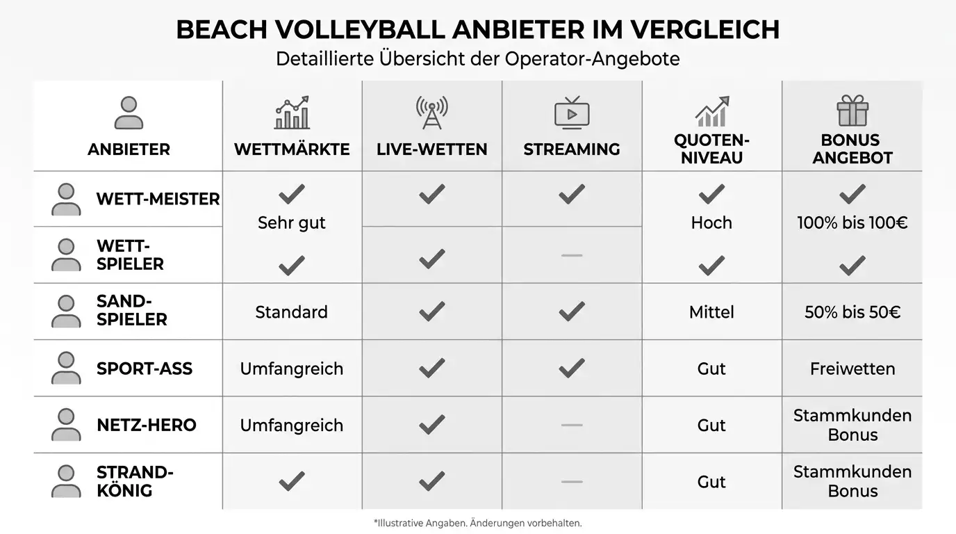 GGL-lizenzierte Anbieter für Beach Volleyball Wetten – Markttiefe und Angebot für Großereignisse und Weltranglisten-Turniere