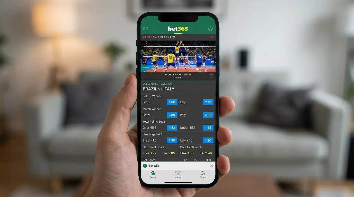 Bet365 Live-Stream Volleyball 2026 – verfügbare Ligen, Nutzungsbedingungen und Verbindung zu Live-Wetten