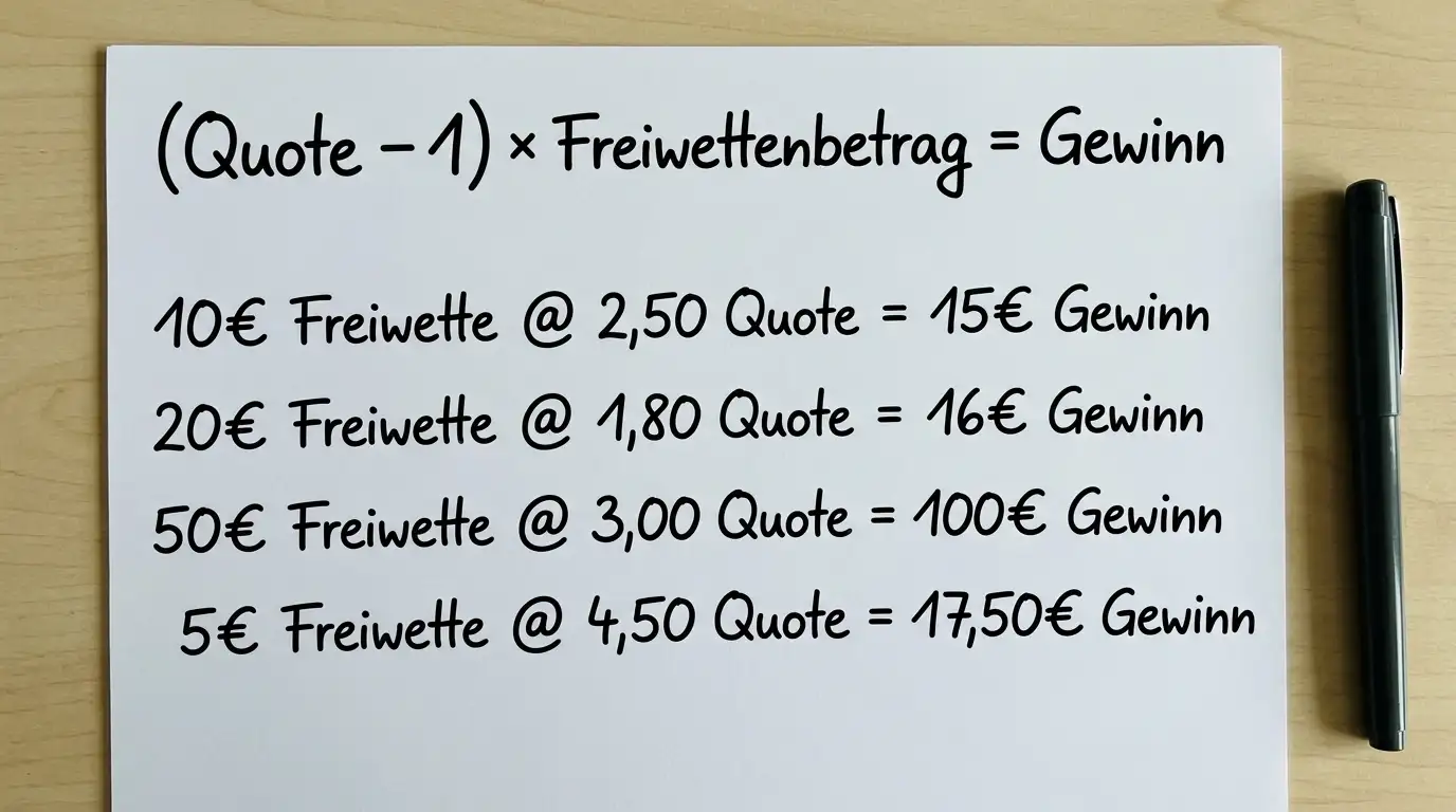 Volleyball Freiwette Gewinnberechnung Formel mit Beispielen bei verschiedenen Quoten