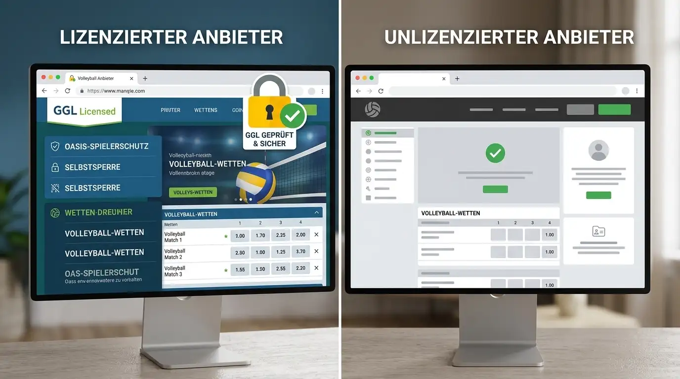OASIS Selbstsperre greift nur bei GGL-lizenzierten Anbietern Schwarzmarkt Volleyball Wetten Risiko