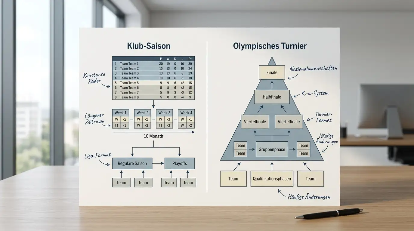 Vergleich olympisches Volleyball mit Clubsaison als Wettmarkt – Turnierformat und Markttiefe