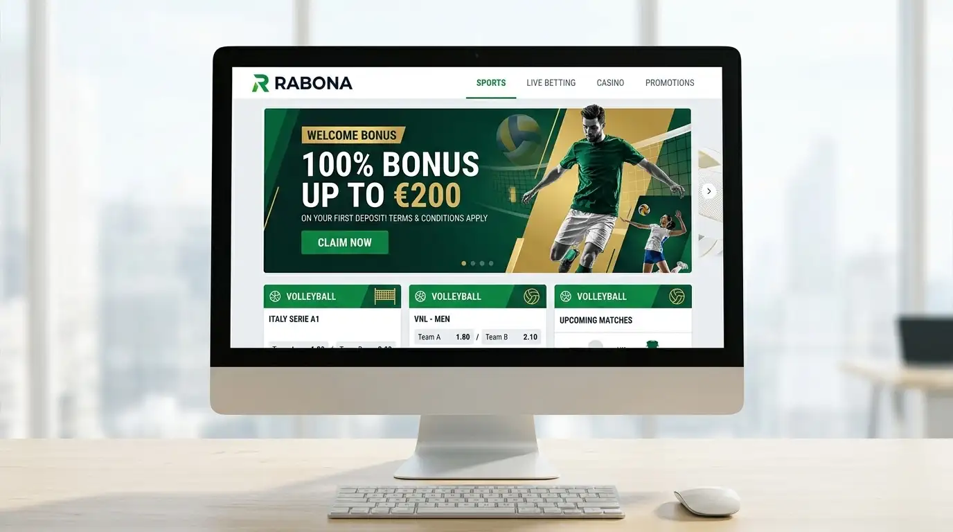 Rabona Volleyball Bonus 2026 – Bewertung des Willkommensangebots und Markttiefe bis in die 2. Bundesliga