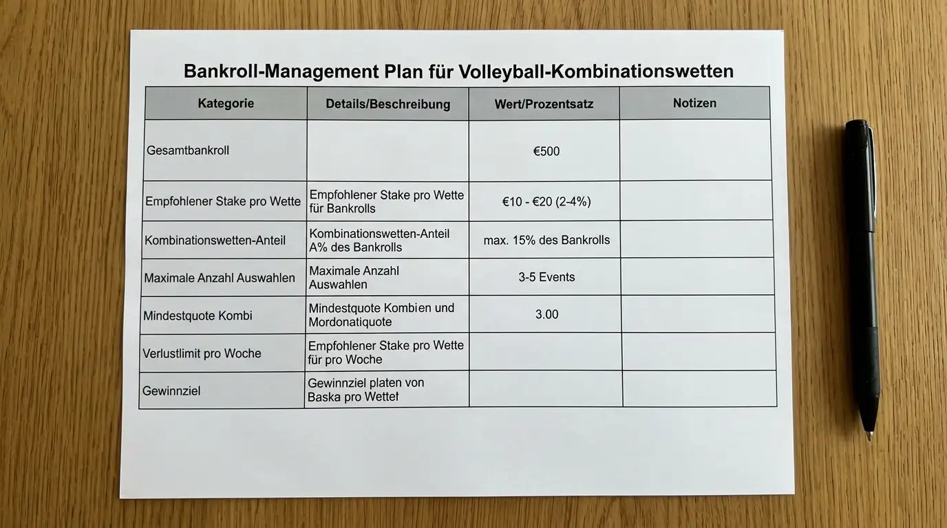 Bankroll Management bei Volleyball Kombinationswetten Einsatzplanung und verantwortungsvoller Umgang