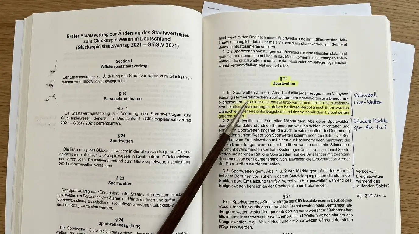 GlüStV 2021 Paragraph 21 Volleyball Live Wetten erlaubte Märkte rechtliche Grundlage