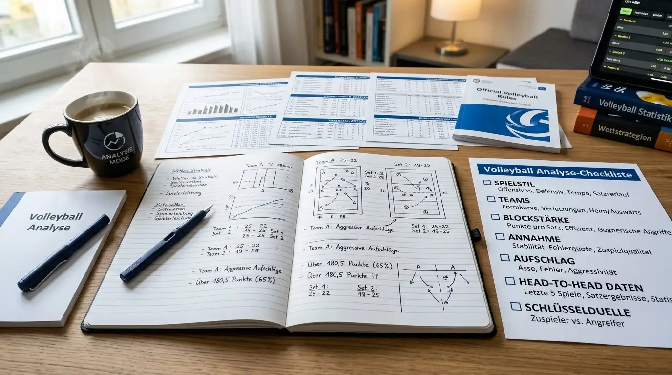 Volleyball Analyse Checkliste für Über/Unter Wetten mit statistischen Parametern