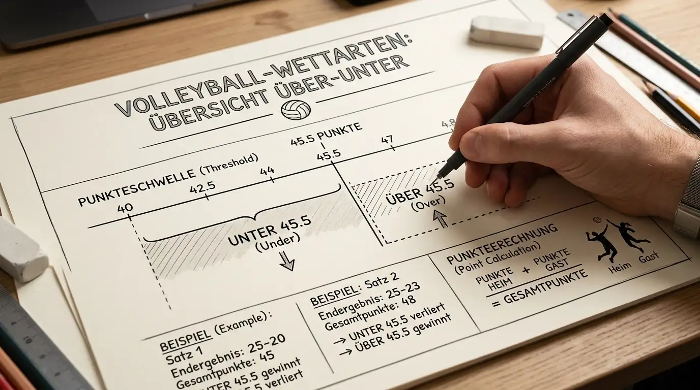 Volleyball Über/Unter Wetten auf Gesamtpunkte und Satzpunkte – Marktlinien und Strategie bei deutschen Buchmachern