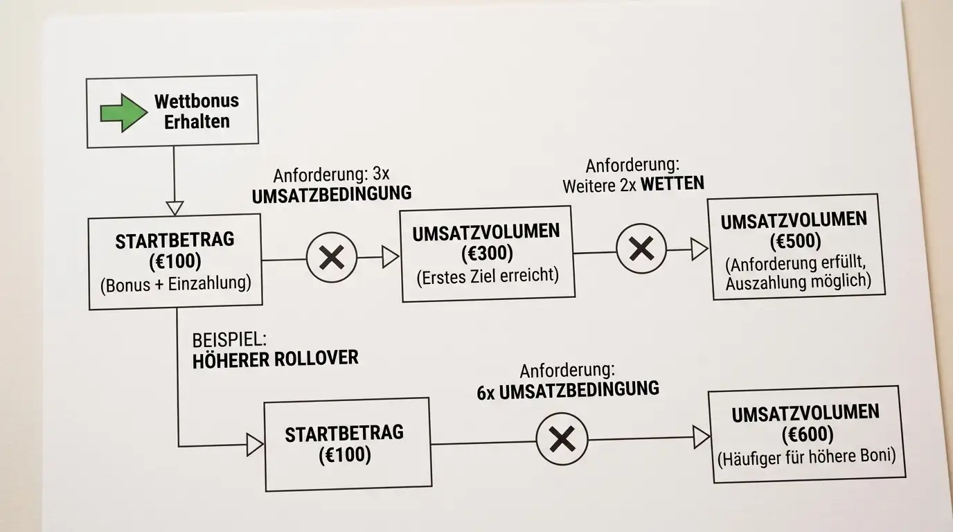 Volleyball Bonus Rollover Mechanik erklärt – wie Umsatzbedingungen berechnet werden bei Sportwetten